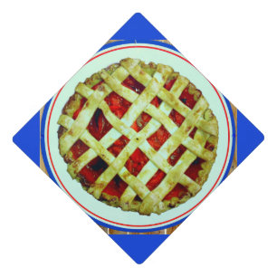 Lattice Crust Cherry Pie Graduation Cap Topper