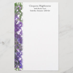 Lattice Floral Soft Purple Stationery