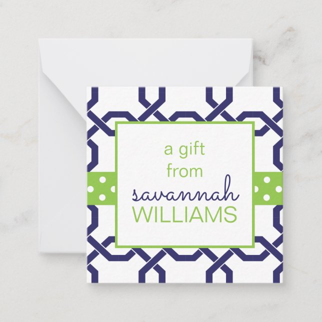Lattice & Grosgrain  Gift Enclosure Cards (Front)