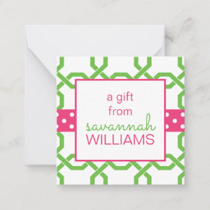 Lattice & Grosgrain  Gift Enclosure Cards