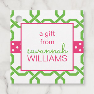 Lattice & Grosgrain Personalized Gift or Favour Ta Tags