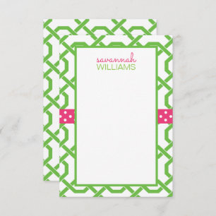 Lattice & Grosgrain Personalized Note Cards