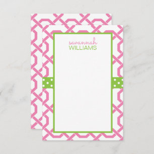 Lattice & Grosgrain Personalized Note Cards