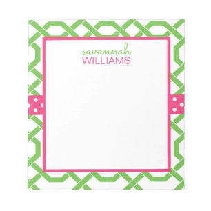Lattice & Grosgrain Personalized Notepad