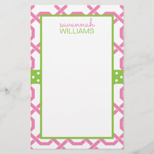 Lattice & Grosgrain Personalized Stationery