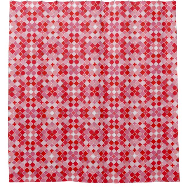 Lattice Quatrefoil Pattern Brilliant Crimson (Front)