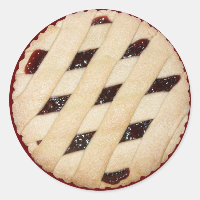 Lattice-Top Raspberry Pie/Tart Stickers (Front)