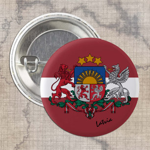 Latvia button, patriotic Latvian Flag fashion 1 Inch Round Button
