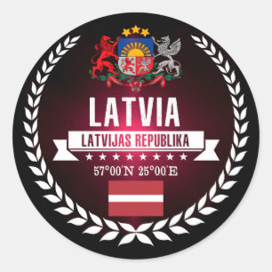 Latvia Classic Round Sticker
