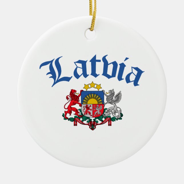 Latvia Coat of Arms Ceramic Ornament (Front)