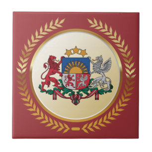 Latvia Coat of Arms Tile