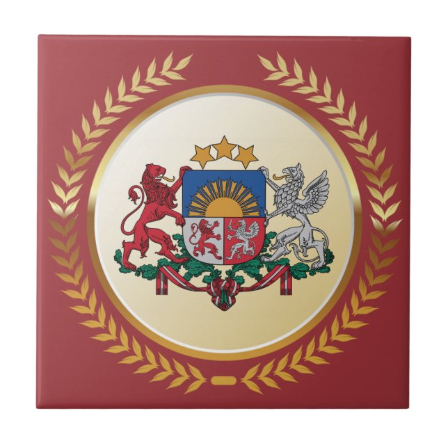 Latvia Coat of Arms Tile (Front)