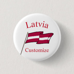 Latvia Country Flag Thunder_Cove 1 Inch Round Button