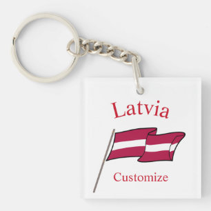 Latvia Country Flag Thunder_Cove Keychain
