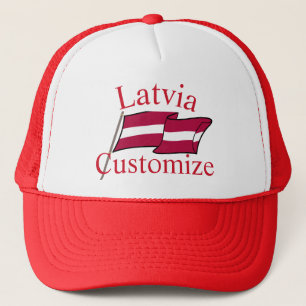 Latvia Country Flag Thunder_Cove Trucker Hat