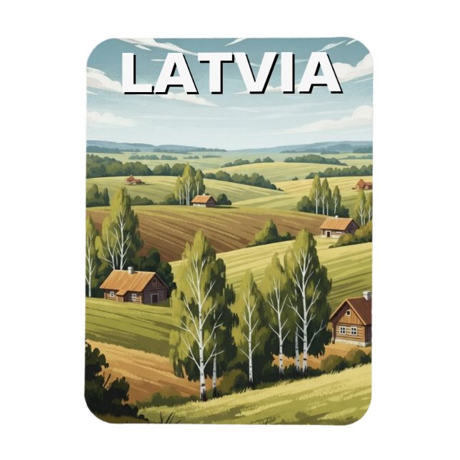 Latvia Countryside Travel Magnet (Vertical)