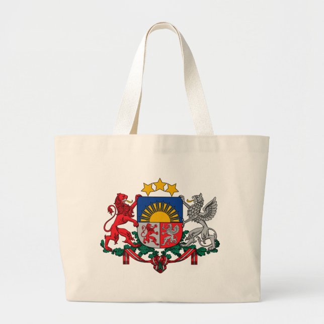 latvia emblem large tote bag (Front)
