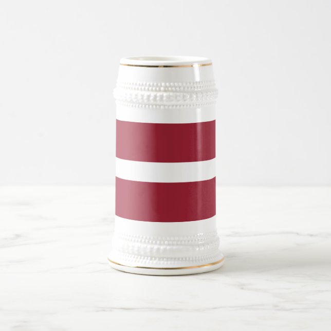 Latvia Flag Beer Stein (Center)