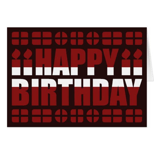 Latvia Flag Birthday Card