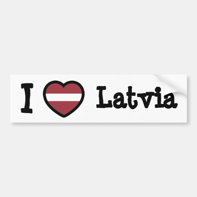 Latvia Flag Bumper Sticker (Front)