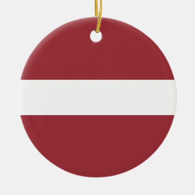 Latvia Flag Ceramic Ornament (Front)