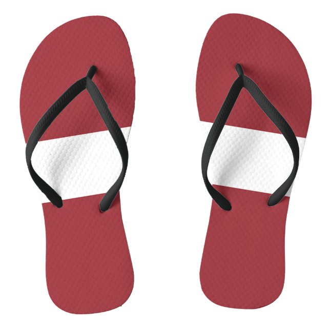 Latvia Flag Flip Flops (Footbed)