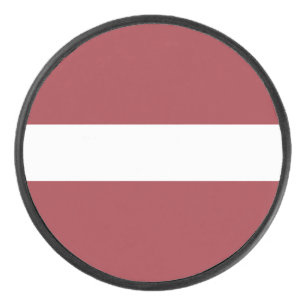 Latvia Flag Hockey Puck