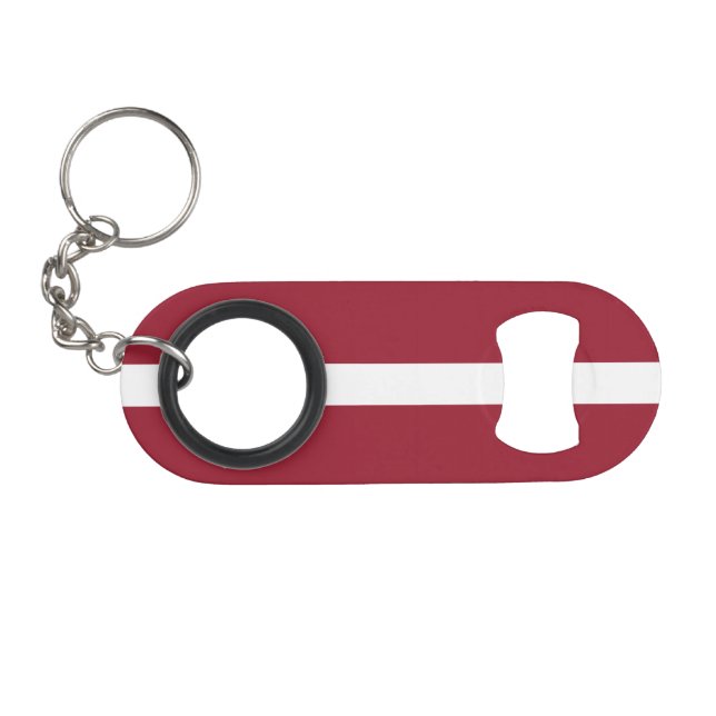 Latvia Flag Keychain Bottle Opener (Front (Horizontal))