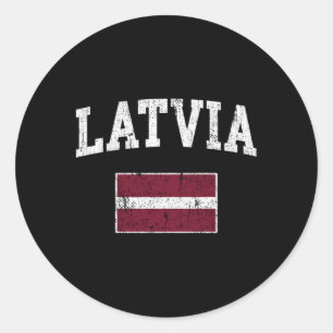 Latvia Flag Latvian Flag Latvian Classic Round Sticker