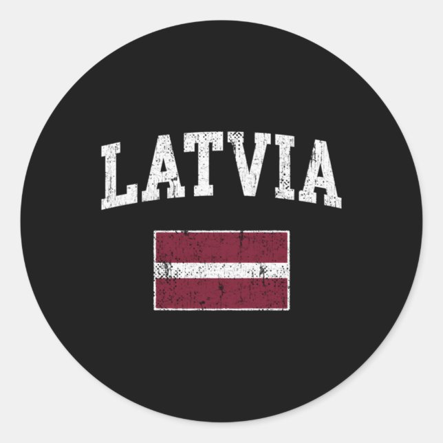 Latvia Flag Latvian Flag Latvian Classic Round Sticker (Front)