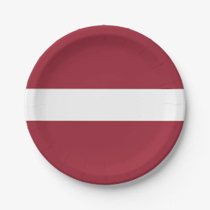 Latvia Flag Paper Plate