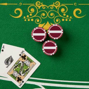 Latvia flag poker chips