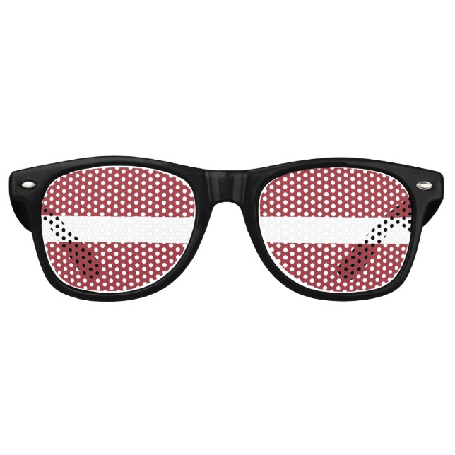 Latvia Flag Retro Sunglasses (Front)