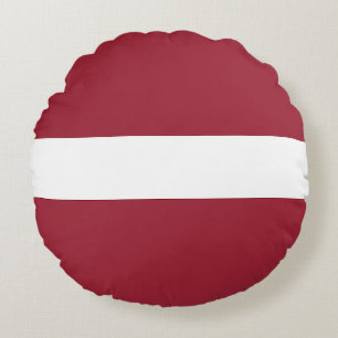 Latvia Flag Round Pillow
