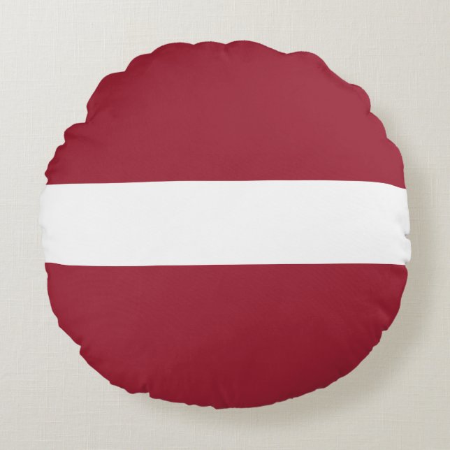 Latvia Flag Round Pillow (Front)