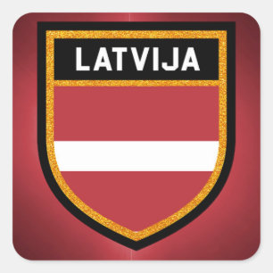 Latvia Flag Square Sticker