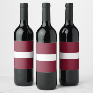 Latvia flag wine label