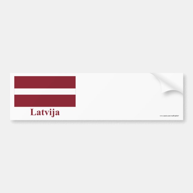 Latvia Flag with Name in Latvian Bumper Sticker (Front)