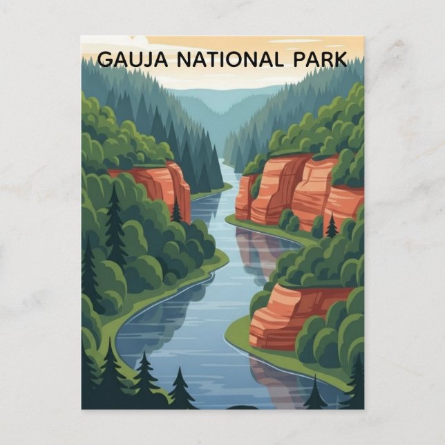 Latvia Gauja National Park Travel Postcard (Front)