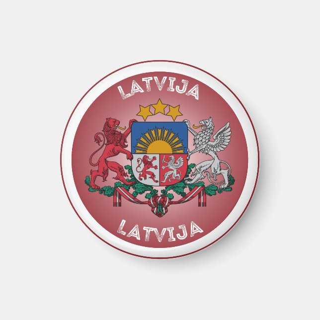 Latvia Heritage Emblem Magnet (Front)