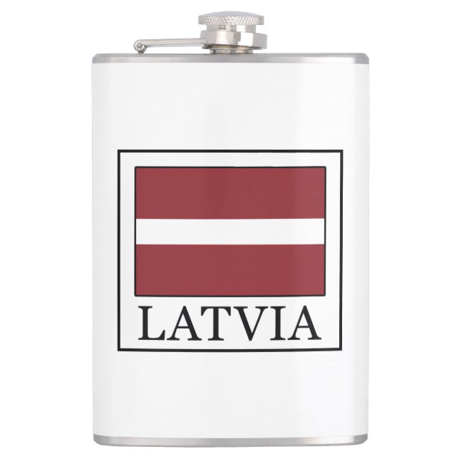 Latvia Hip Flask (Front)
