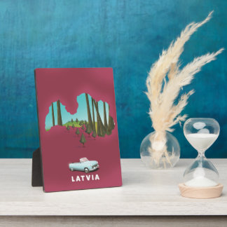 Latvia Illustrated map Plaque
