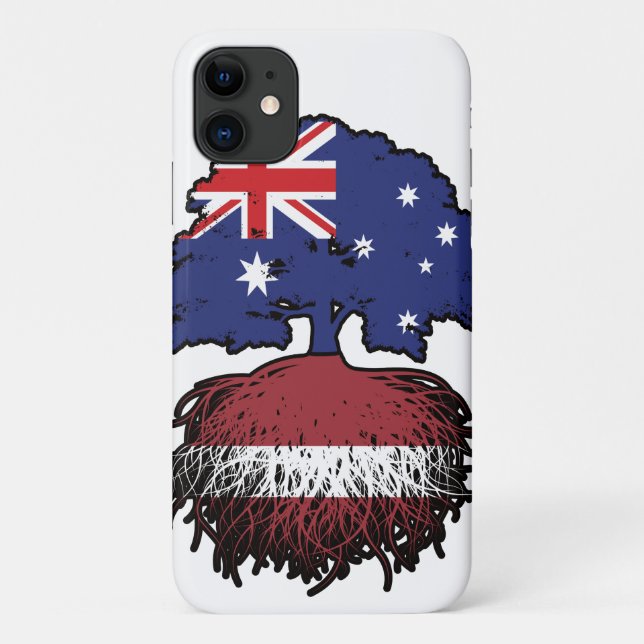 Latvia Latvian Australian Australia Tree Roots Case-Mate iPhone Case (Back)