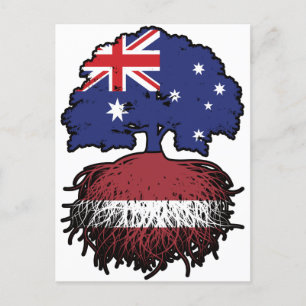Latvia Latvian Australian Australia Tree Roots Postcard