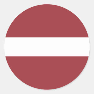 Latvia (Latvian) Flag Classic Round Sticker