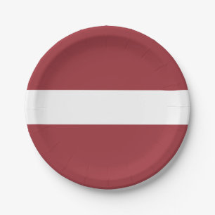 Latvia (Latvian) Flag Paper Plate