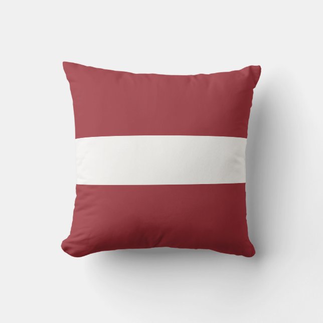 Latvia (Latvian) Flag Throw Pillow (Front)