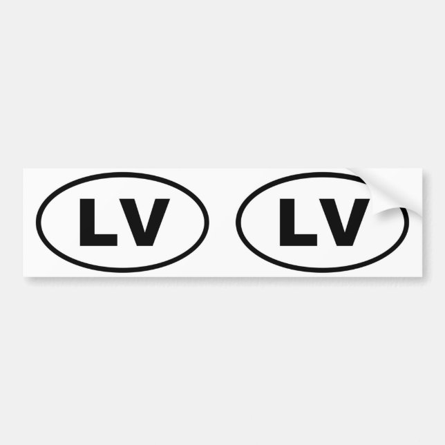 Latvia LV European oval Bumper Sticker (Front)