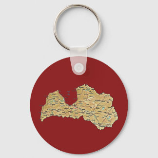 Latvia Map Keychain