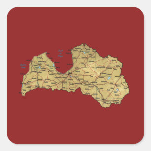 Latvia Map Sticker
